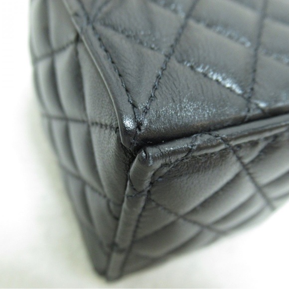 100% Authentic Chanel Drawstring Mini Chain Shoulder Bag Lambskin Black - Picture 7 of 10